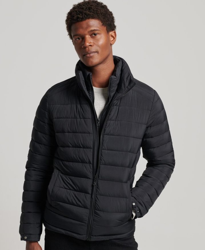 Superdry Short Lightweight Puffer Coat Black Men