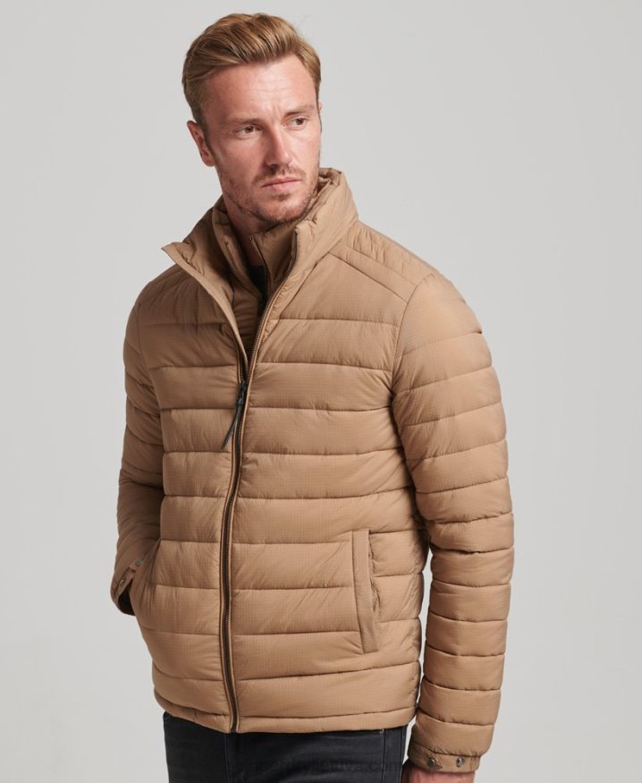 Superdry Short Lightweight Puffer Coat Brown Men