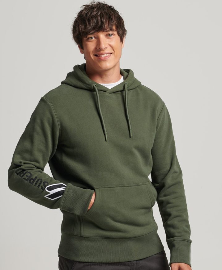 Superdry Applique Hoodie Khaki Men