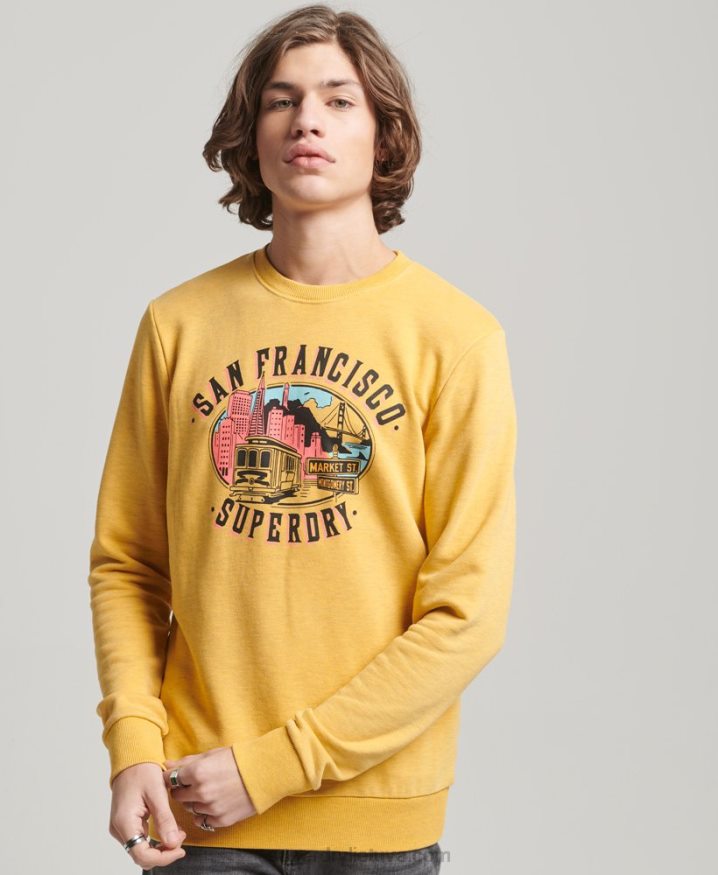 Superdry City Souvenir Crew Sweatshirt Yellow Men