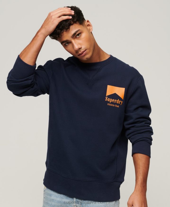 Superdry Code Athletic Club Crew Sweatshirt Navy Men