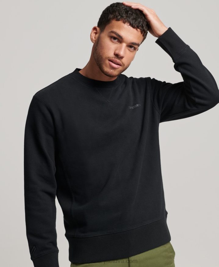 Superdry Code Essential Overdyed Crew Sweatshirt Black Men