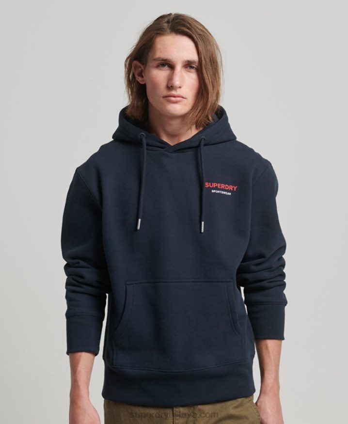 Superdry Code Sportswear Hoodie Navy Men