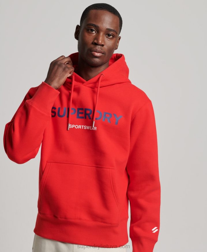 Superdry Code Sportswear Hoodie Red Men