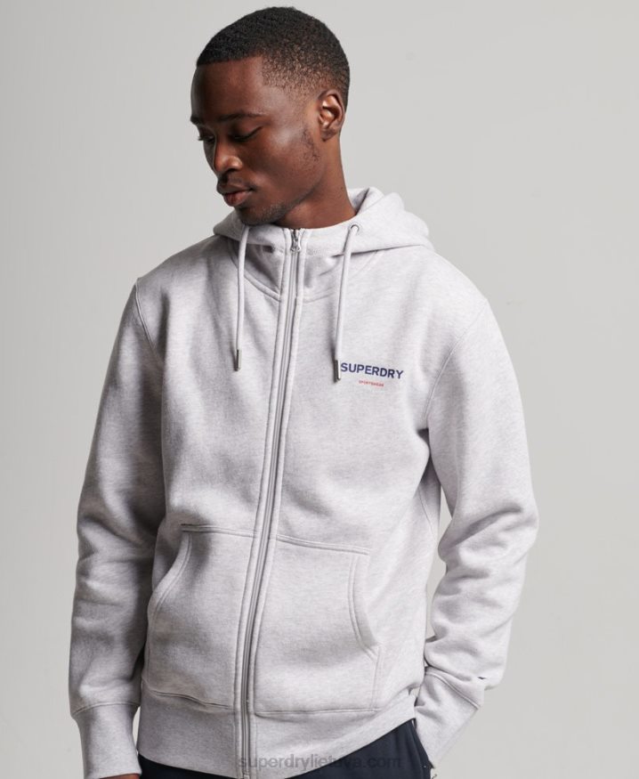 Superdry Code Sportswear Zip Hoodie Grey Men