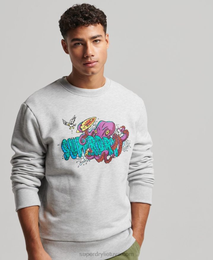 Superdry Creatures Crew Sweatshirt Light Grey Men