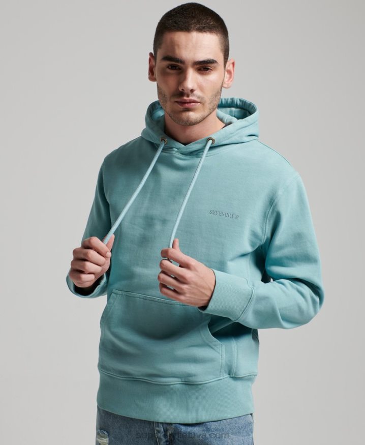 Superdry Essential Overdyed Hoodie Light Blue Men