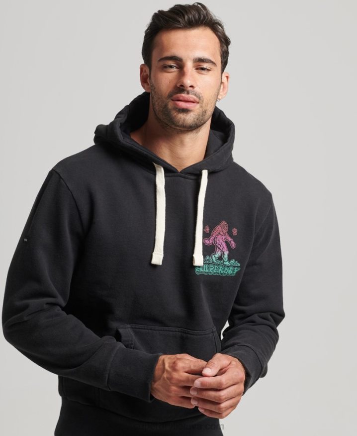 Superdry Into The Woods Graphic Hoodie Dark Grey Men