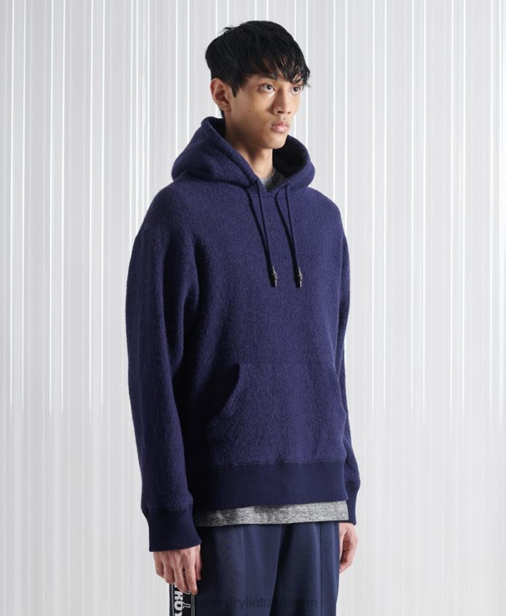 Superdry Limited Edition SDX Wool Overhead Hoodie Dark Blue Men