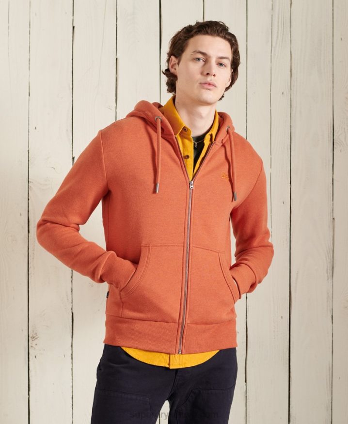 Superdry Orange Label Classic Zip Hoodie Orange Men