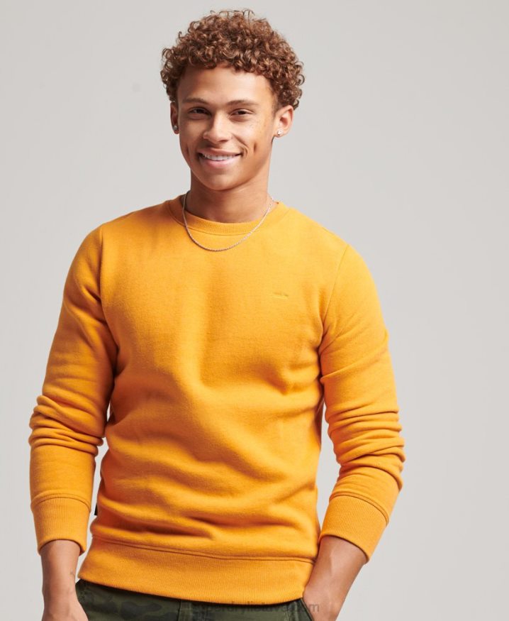 Superdry Organic Cotton Essential Logo Crew Sweatshirt Yellow Men