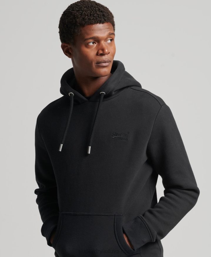 Superdry Organic Cotton Essential Logo Hoodie Black Men