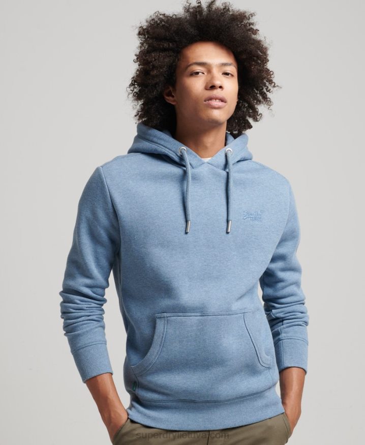 Superdry Organic Cotton Essential Logo Hoodie Light Blue Men