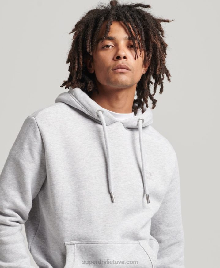 Superdry Organic Cotton Essential Logo Hoodie Light Grey Men