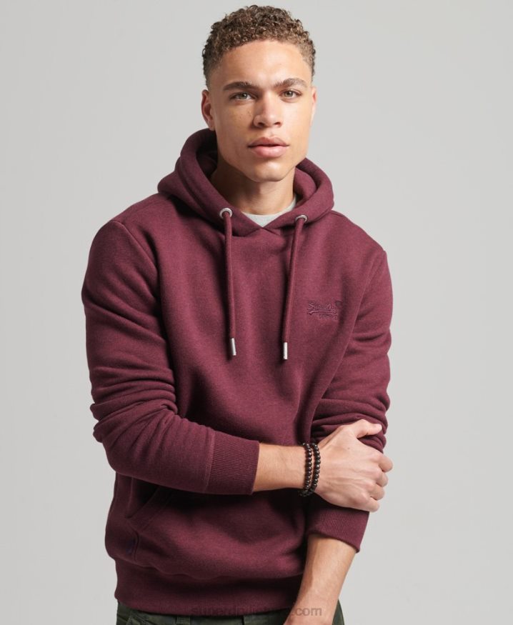 Superdry Organic Cotton Essential Logo Hoodie Red Men