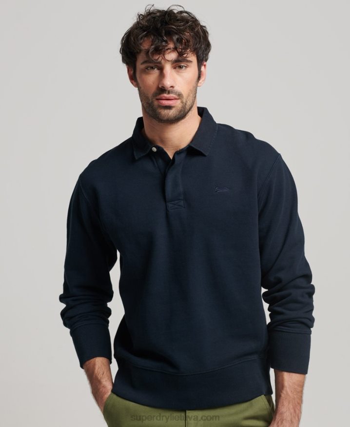 Superdry Overdyed Rugby Sweatshirt Navy Men