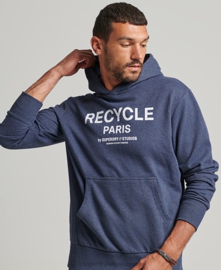 Superdry Recycled City Hoodie Blue Men