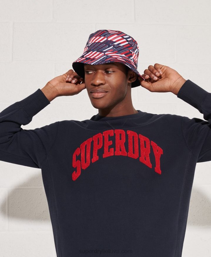 Superdry Sport True Varsity Crew Sweatshirt Navy Men