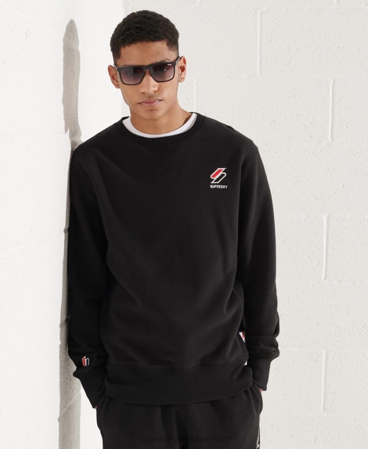 Superdry Sportstyle Essential Crew Neck Sweatshirt Black Men