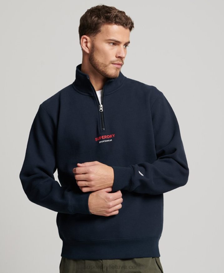 Superdry Sportswear Half Zip Sweatshirt Navy Men