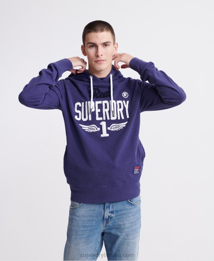 Superdry Super 1 Classic Neon Hoodie Purple Men