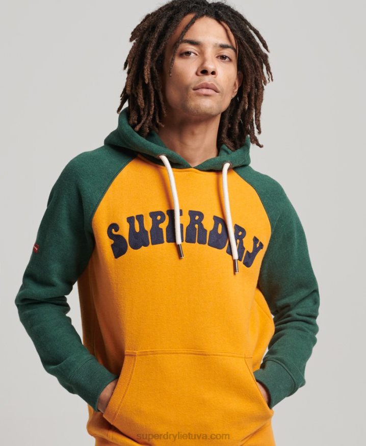 Superdry Superbam Raglan Hoodie Gold Men