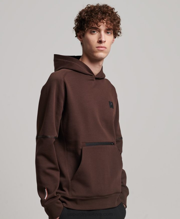 Superdry Tech Hoodie Brown Men