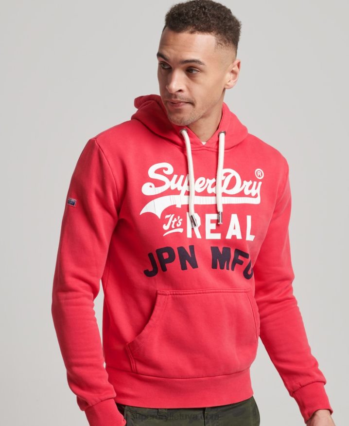 Superdry Vintage Logo American Classics Hoodie Red Men Superdry Vintage Logo American Classics Hoodie Red Men