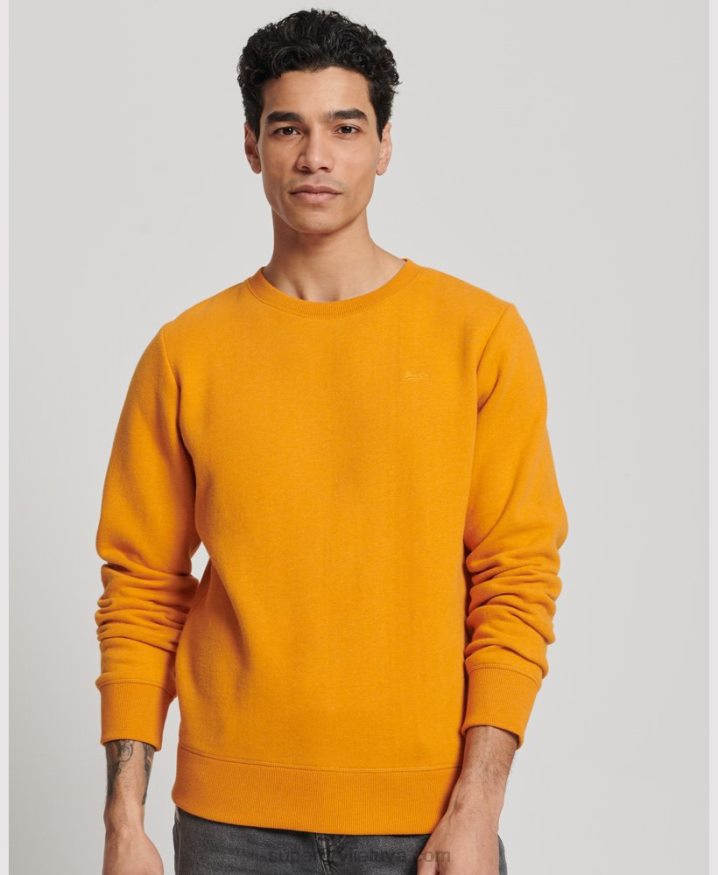 Superdry Vintage Logo Embroidered Crew Sweatshirt Yellow Men Superdry Vintage Logo Embroidered Crew Sweatshirt Yellow Men