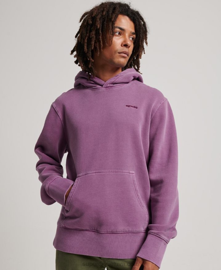 Superdry Vintage Washed Hoodie Purple Men Superdry Vintage Washed Hoodie Purple Men