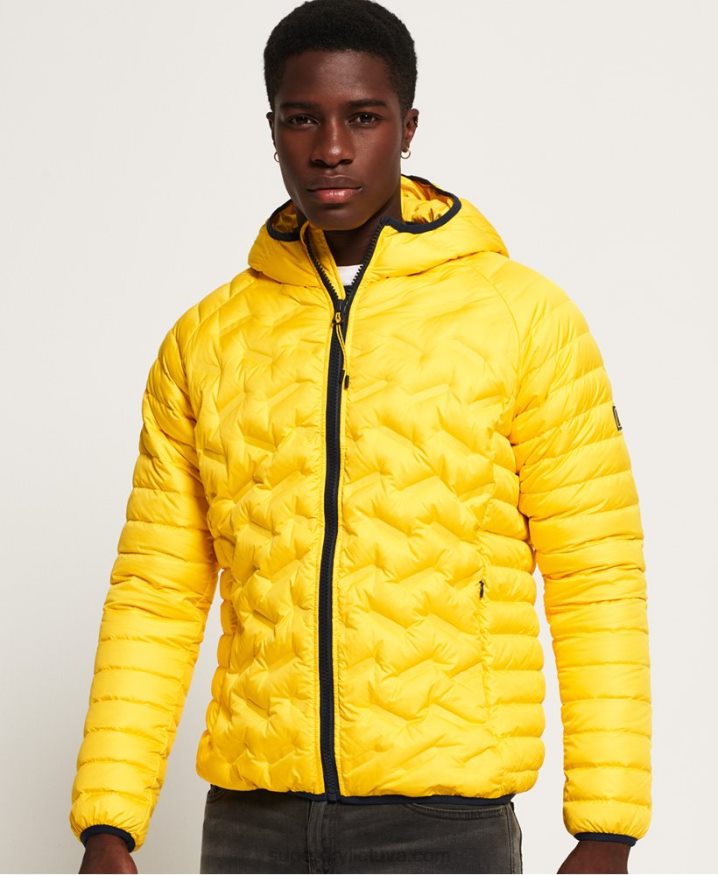 Superdry Down Radar Mix Quilted Jacket Yellow Men