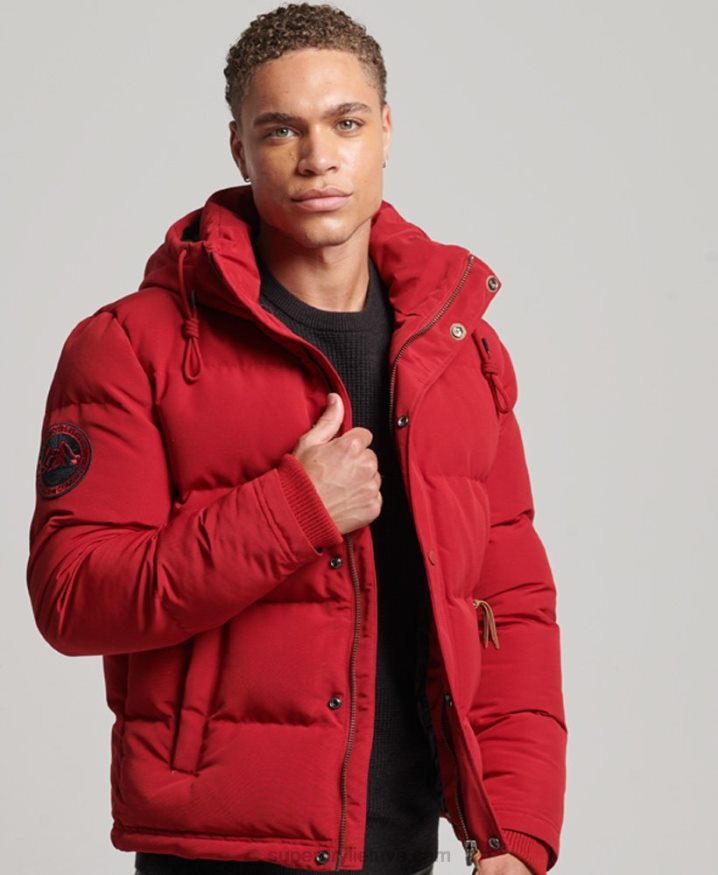 Superdry Everest Hooded Puffer Jacket Red Men