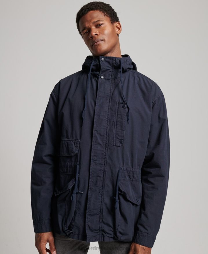 Superdry Hooded Deck Jacket Navy Men