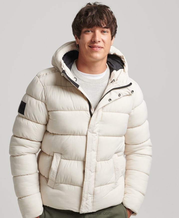 Superdry Hooded XPD Sports Puffer Jacket Cream Men