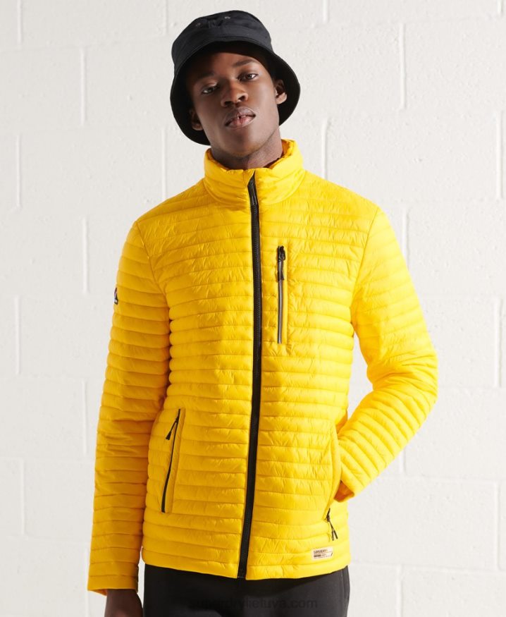 Superdry Micro Quilt Packaway Fuji Jacket Yellow Men