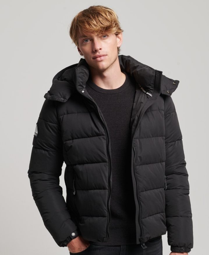 Superdry Microfibre Mountain Puffer Jacket Black Men