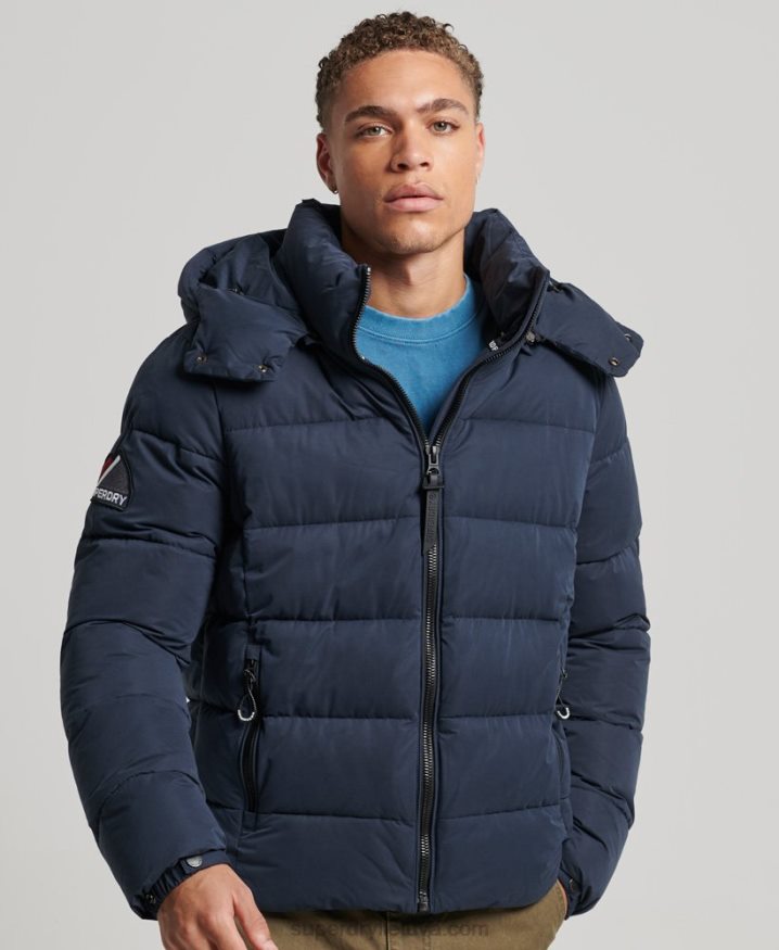 Superdry Microfibre Mountain Puffer Jacket Navy Men