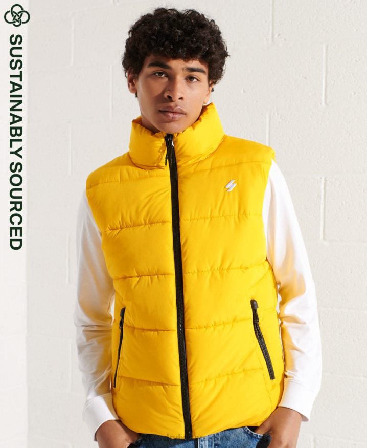 Superdry Non Hooded Sports Puffer Gilet Yellow Men