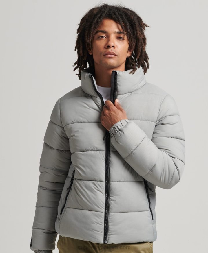 Superdry Non Hooded Sports Puffer Jacket Light Grey Men