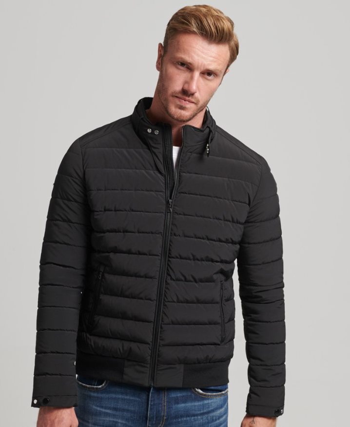 Superdry Padded Harrington Jacket Black Men