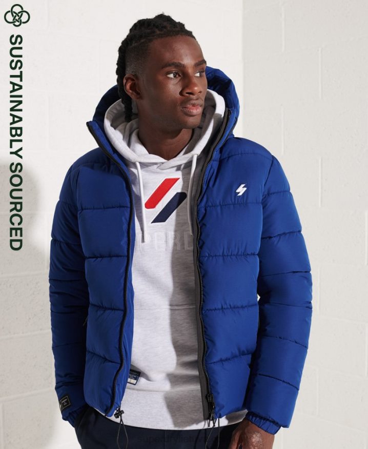 Superdry Sports Puffer Hooded Jacket Navy Men