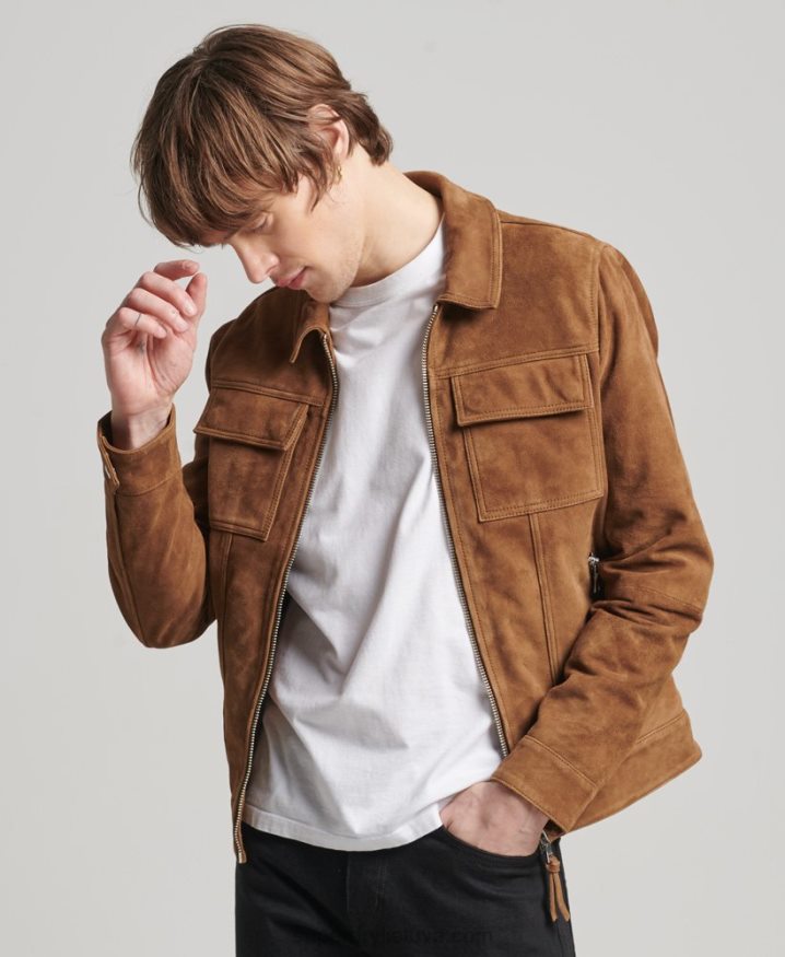 Superdry Studios 70s Suede Jacket Brown Men