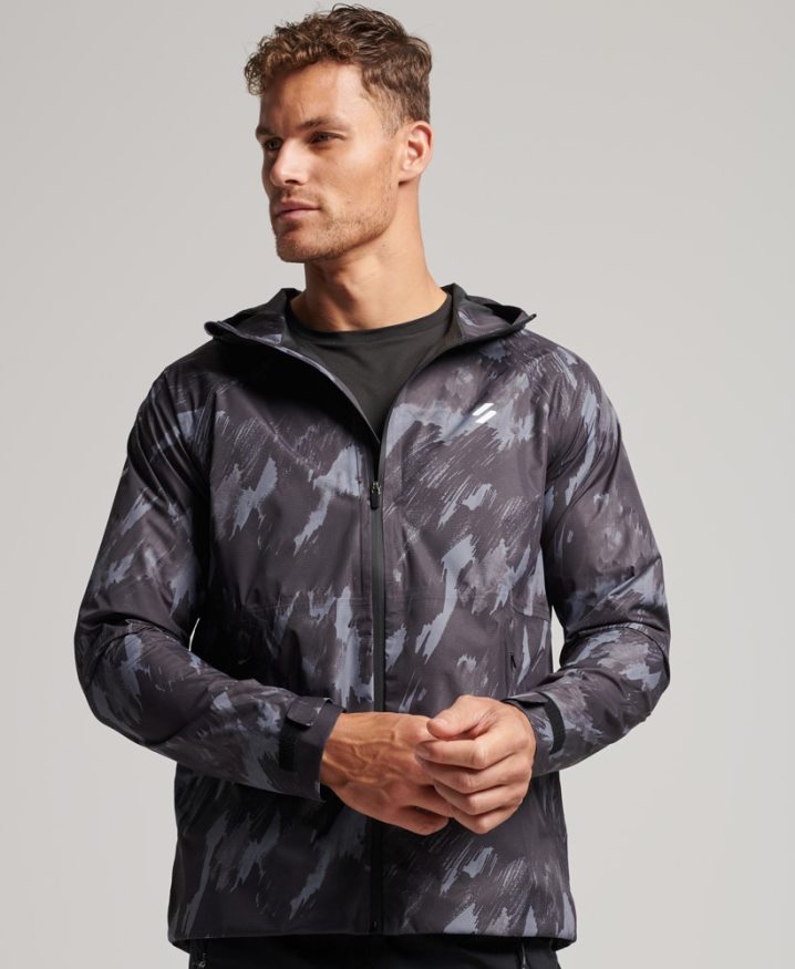 Superdry Waterproof Jacket Dark Grey Men