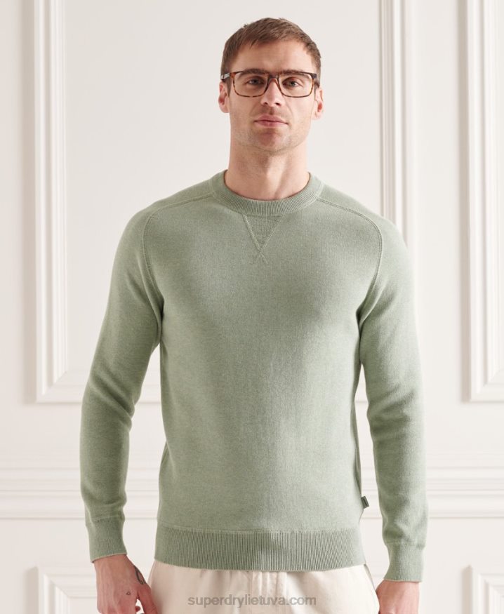 Superdry Essential Cotton Crew Jumper Green Men