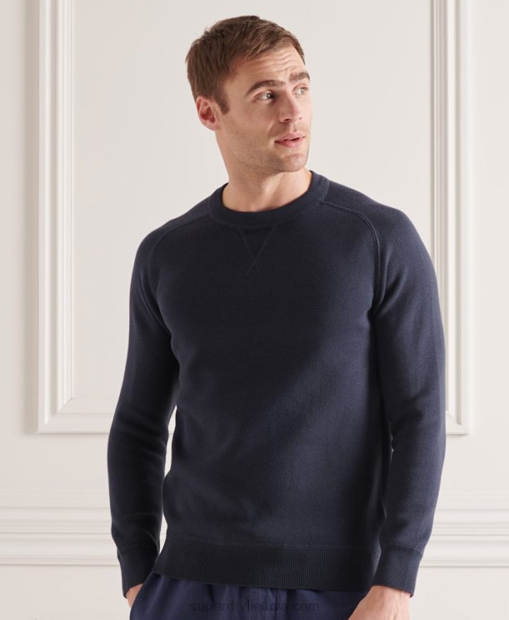 Superdry Essential Cotton Crew Jumper Navy Men