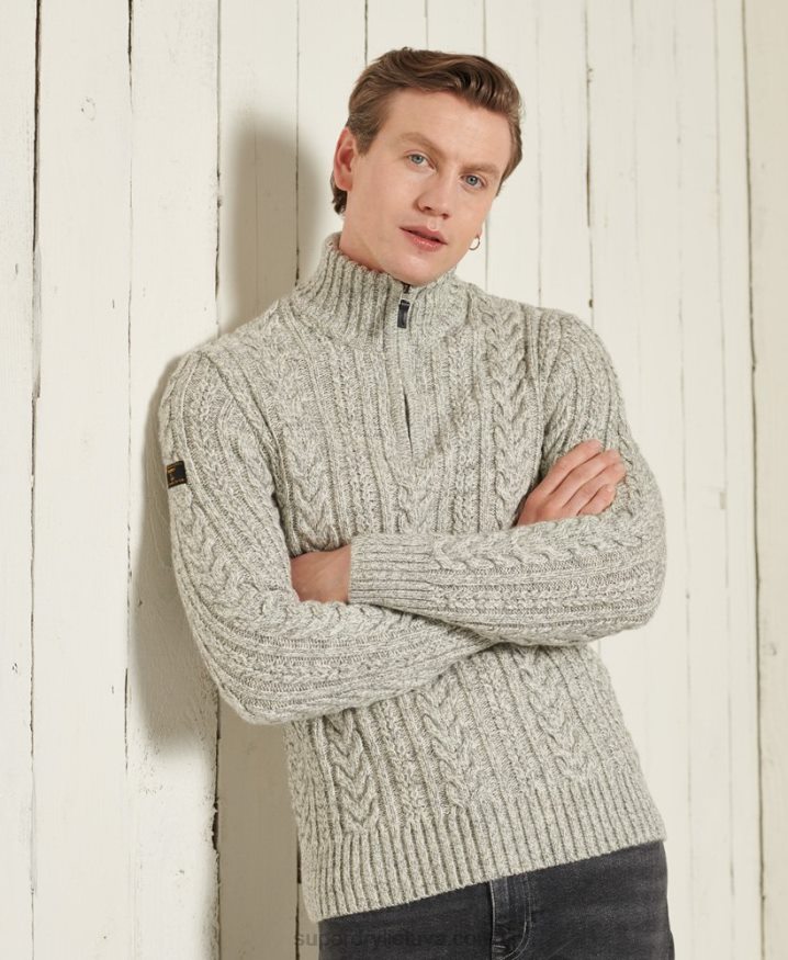 Superdry Jacob Henley Jumper Grey Men