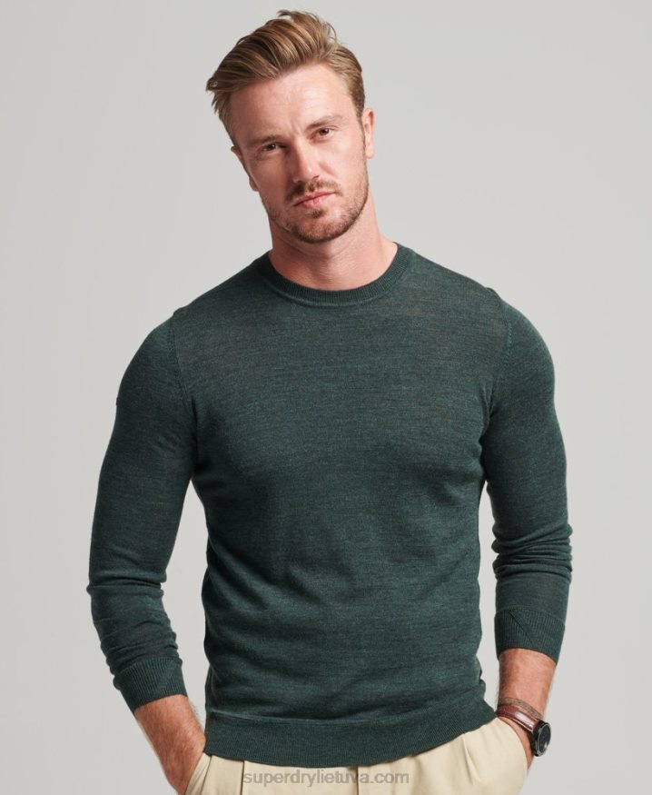 Superdry Merino Crew Neck Jumper Dark Grey Men