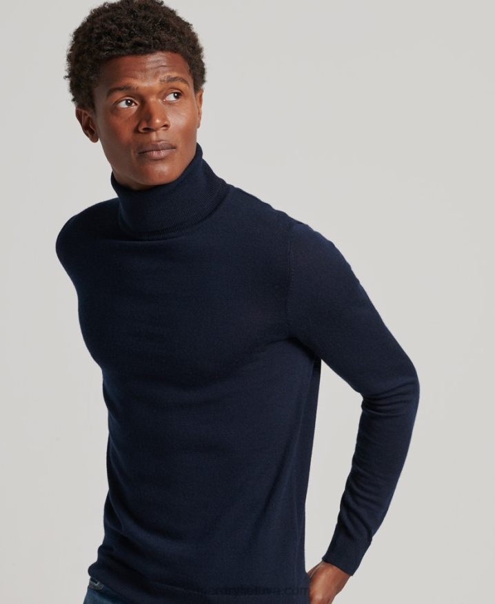 Superdry Merino Roll Neck Jumper Navy Men