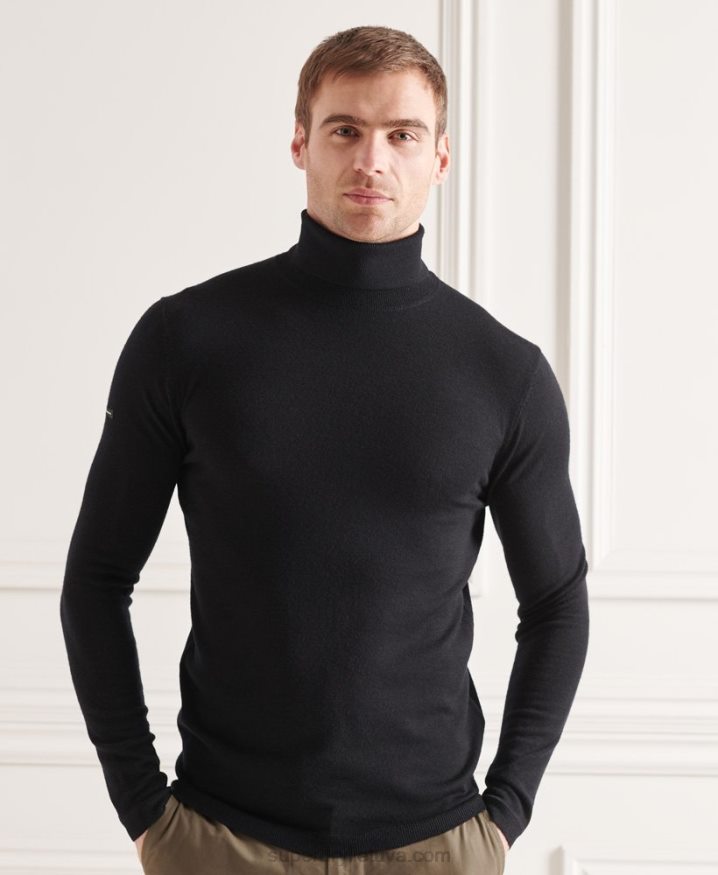 Superdry Merino Rollneck Jumper Black Men