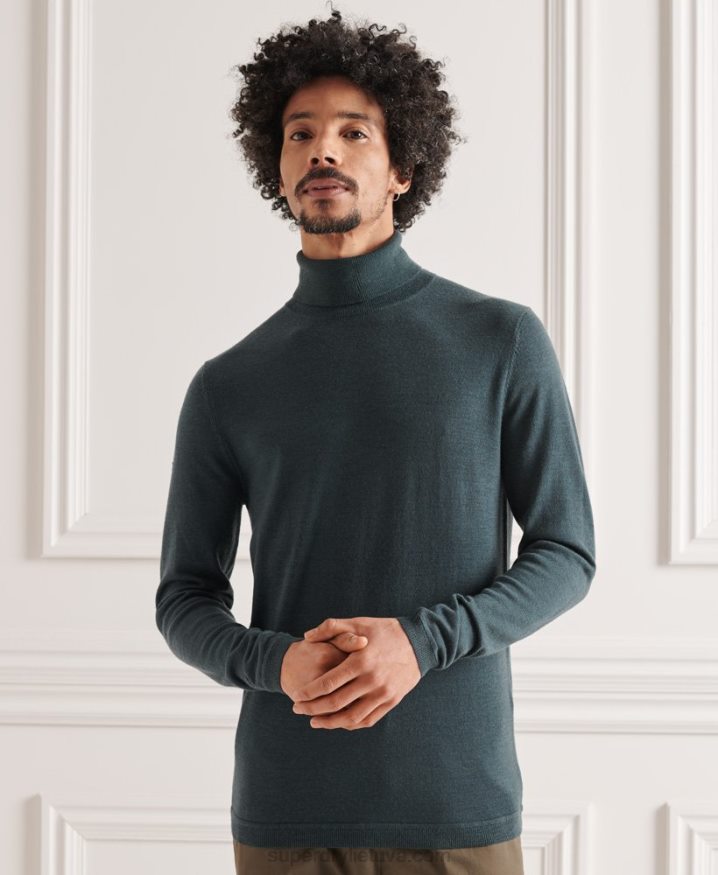 Superdry Merino Rollneck Jumper Khaki Men